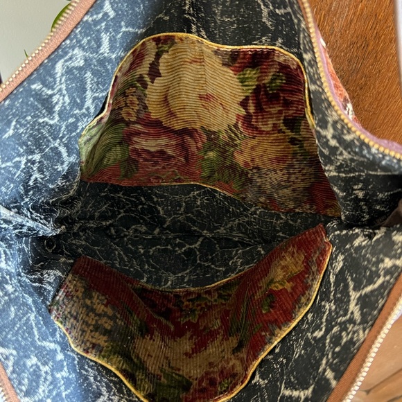 Reby C premium handmade leather and tapestry tote bag - Picture 4 of 12